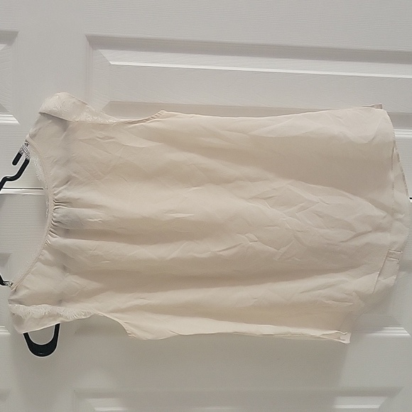 Whbm Lace Trim Popover Silk Shell Top S - Picture 6 of 10